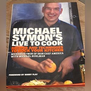 Michael Simon’s Live To Cook Hardcover Cookbook - Dust Jacket Damage (Tear)